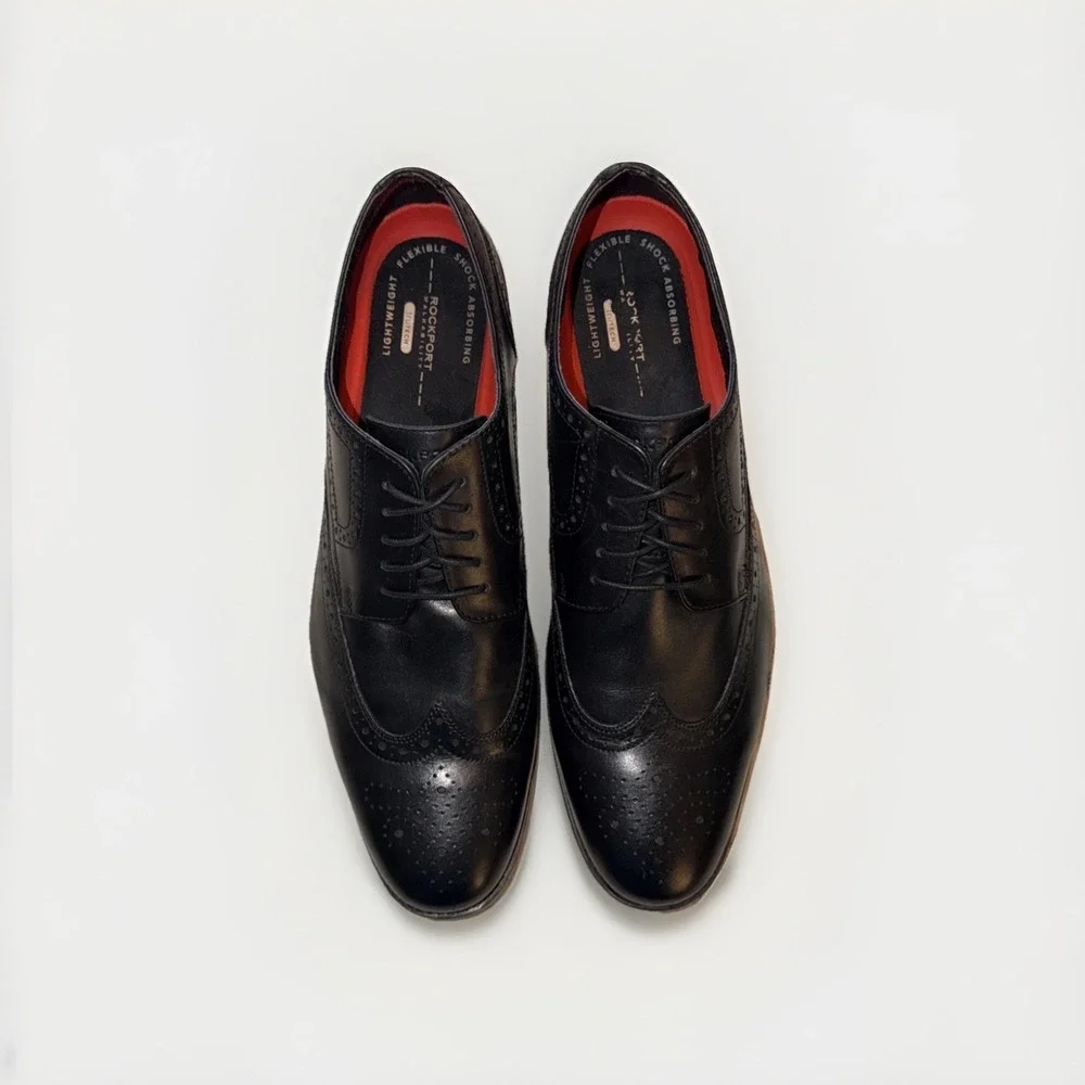 Rockport Walkability Wing‎ Tip Oxford Mens 15M Black Leather Dress Shoes M77061